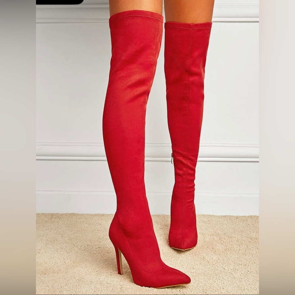 Knee high Red boot